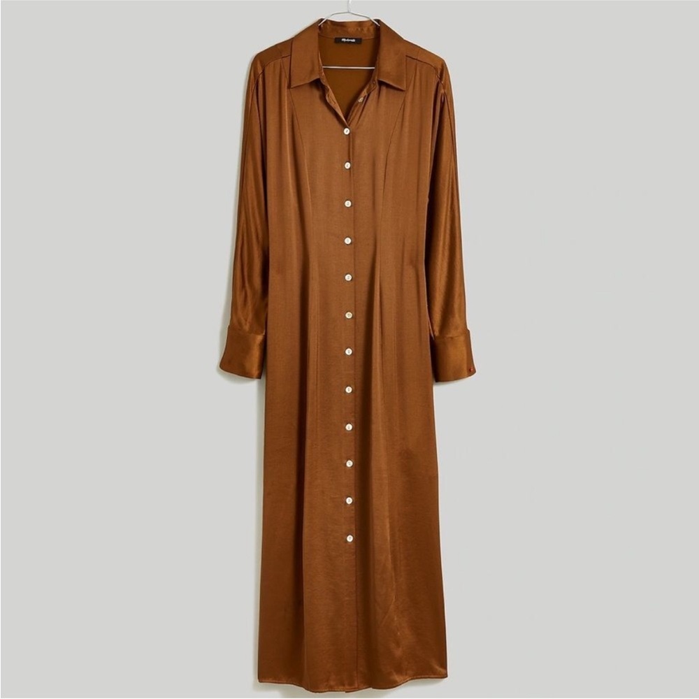 Madewell Satin Button Down Dress Size 14